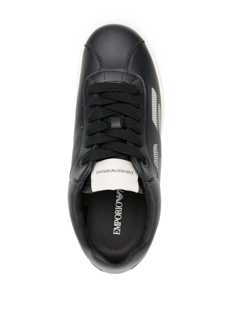 eagle-print leather sneakers 4