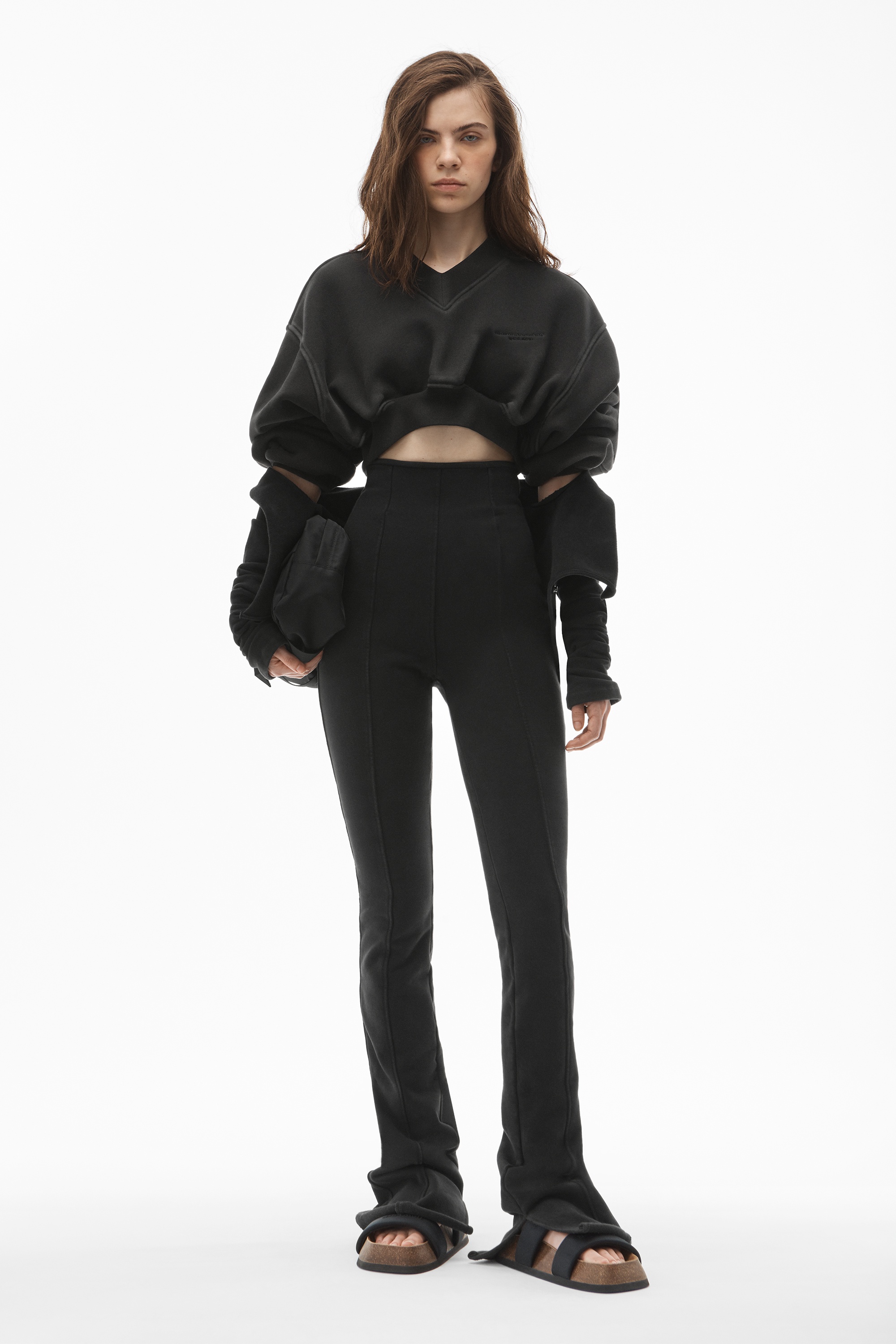 V-NECK CROPPED PULLOVER IN CLASSIC TERRY - 6