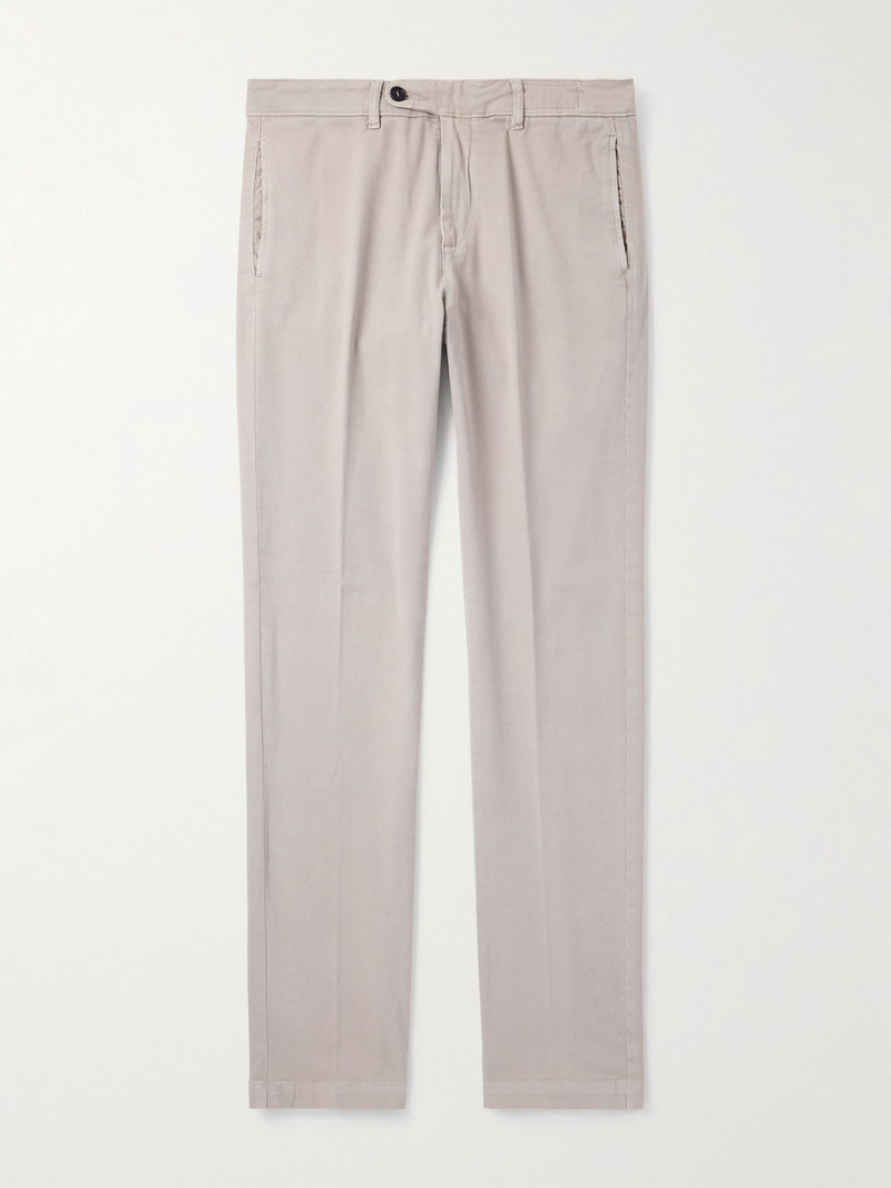 Winch2 Slim-Fit Straight-Leg Cotton-Blend Twill Trousers Beige 1