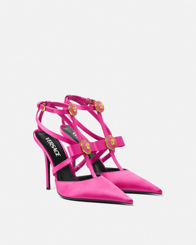 VERSACE Gianni Ribbon Cage Satin Pumps outlook