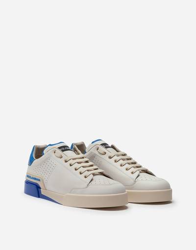 Dolce & Gabbana Calfskin nappa Portofino sneakers with painted sole outlook