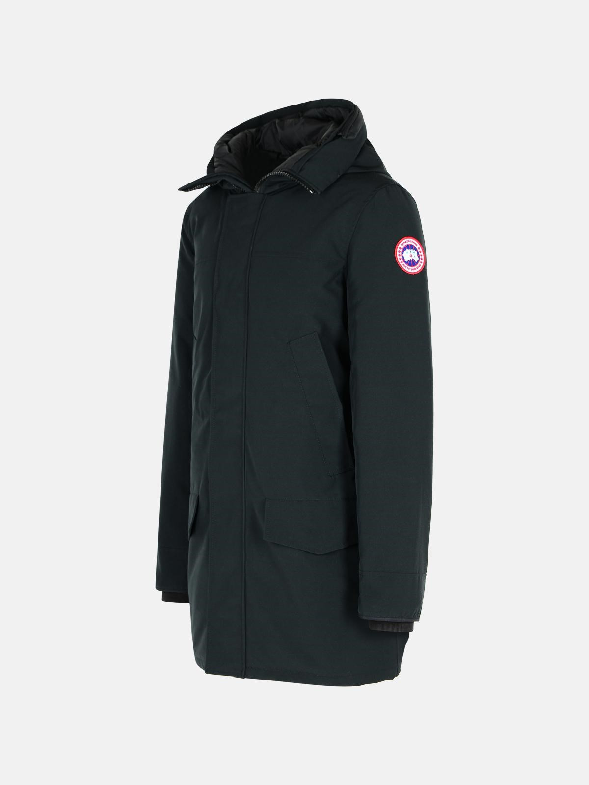 'LAGNFORD' BLACK NYLON AND COTTON PARKA - 2