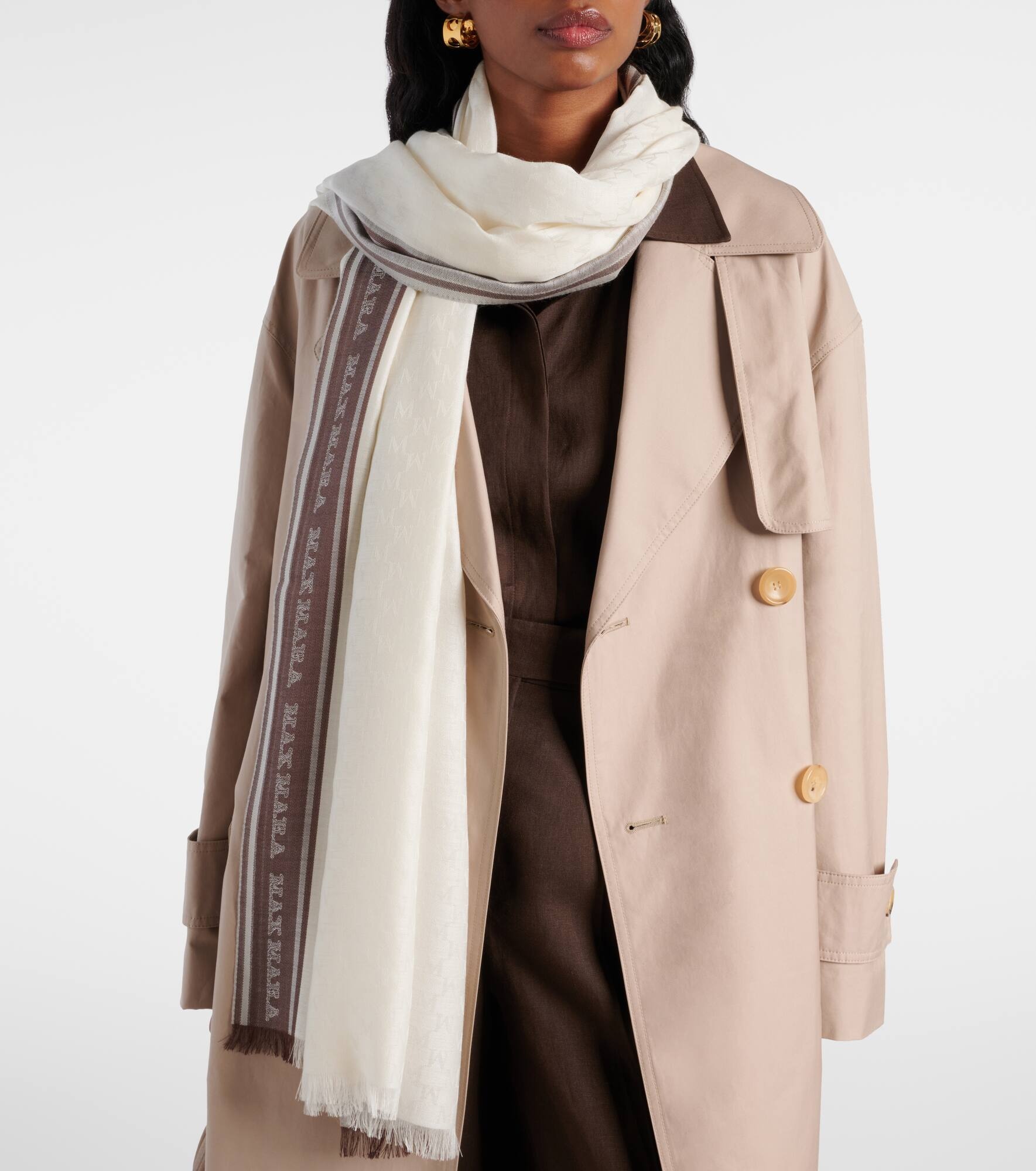 Madre silk, cashmere, and wool scarf - 3