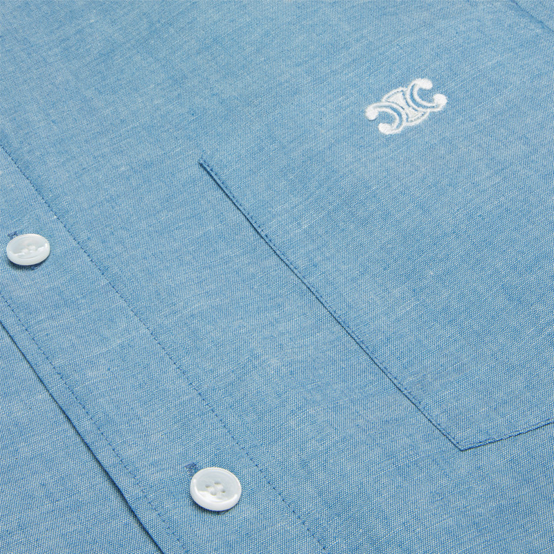 loose carnaby shirt in chambray cotton 4