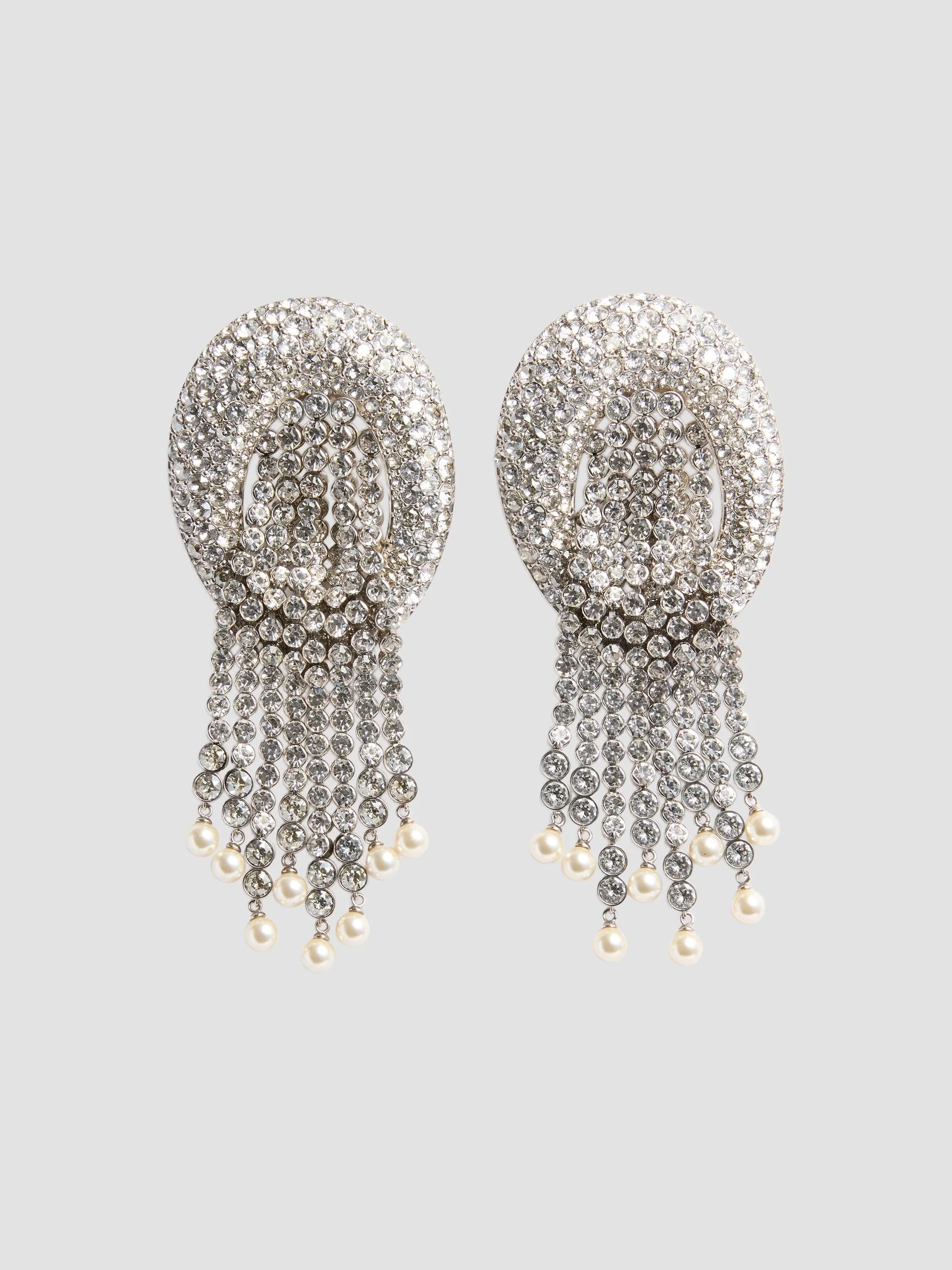 Women's Kabarett Earrings in Metal and Crystal - Palladium - 1