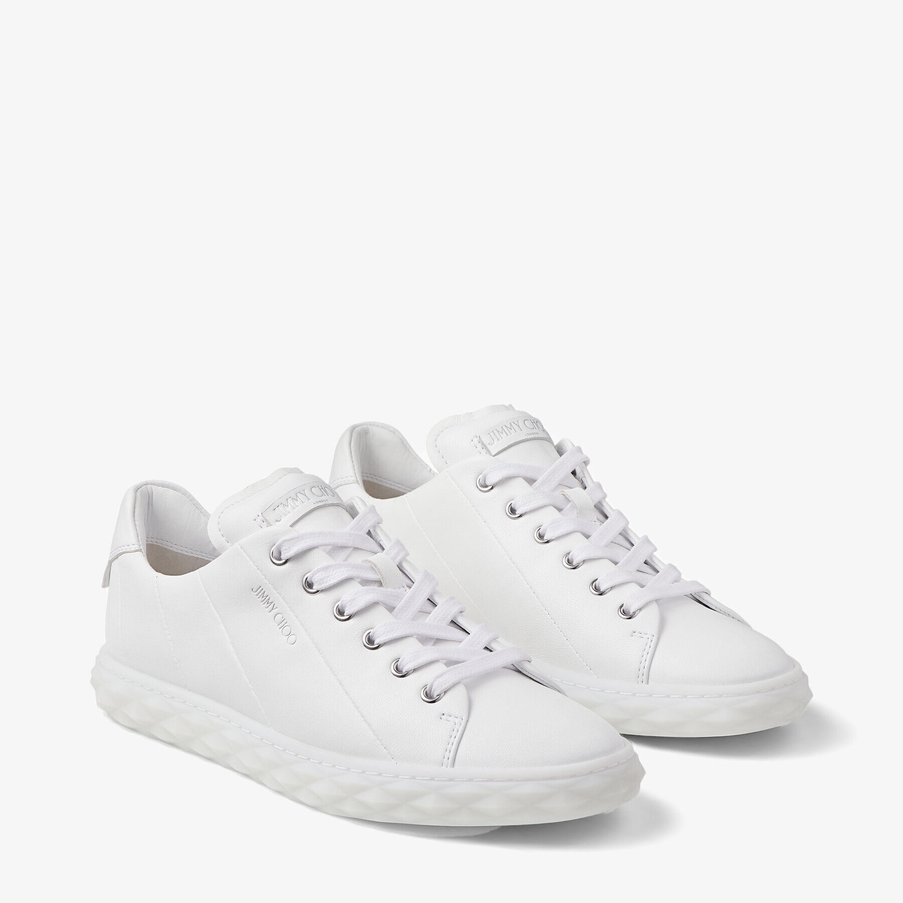 Diamond Light/F
White Nappa Leather Low-Top Trainers - 3