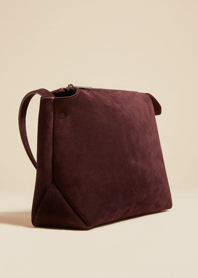 KHAITE The Lina Crossbody Bag in Rouge Noir Suede outlook
