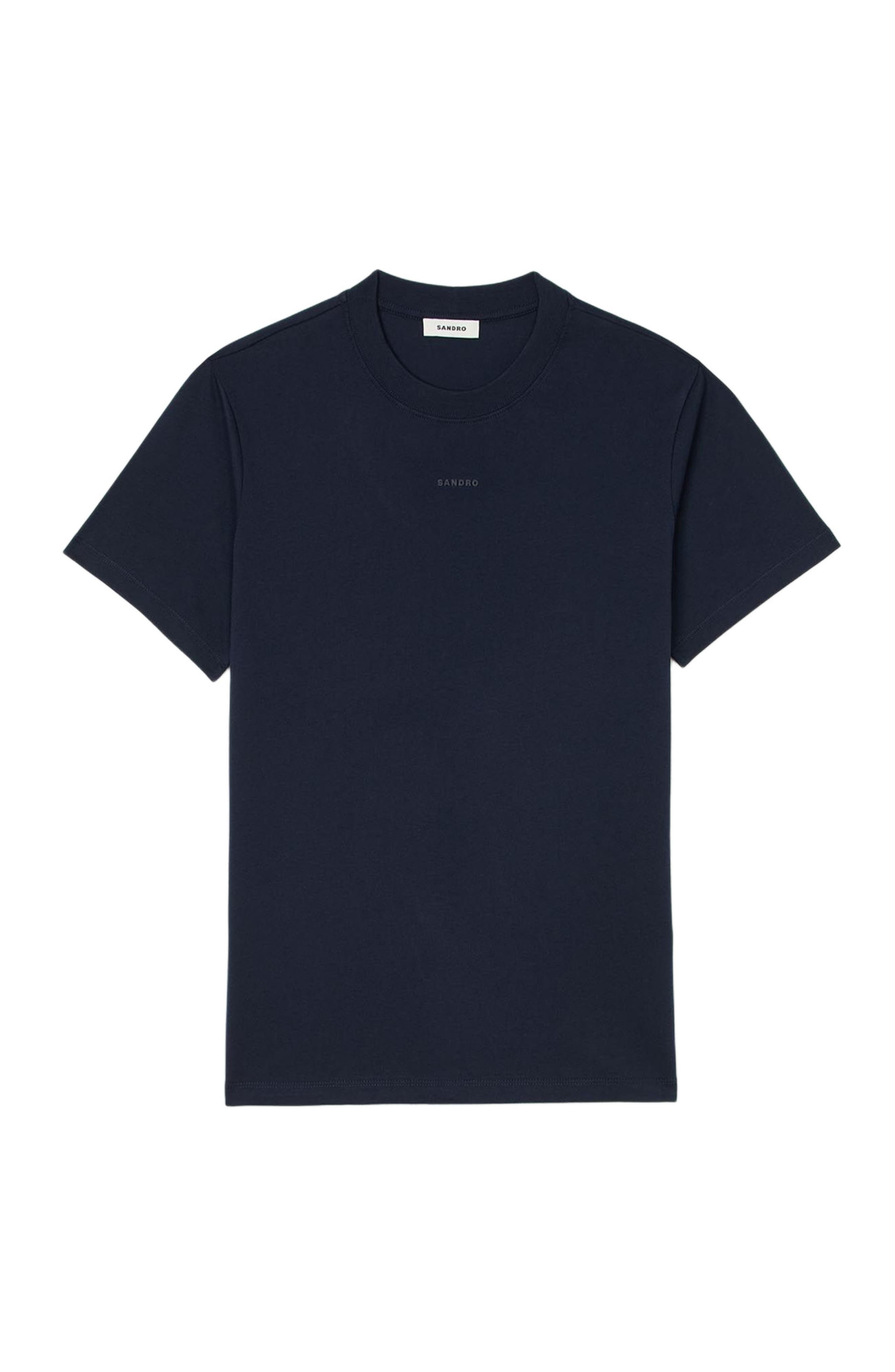SANDRO Cotton T-shirt with logo in Midnight Blue at Nordstrom - 5