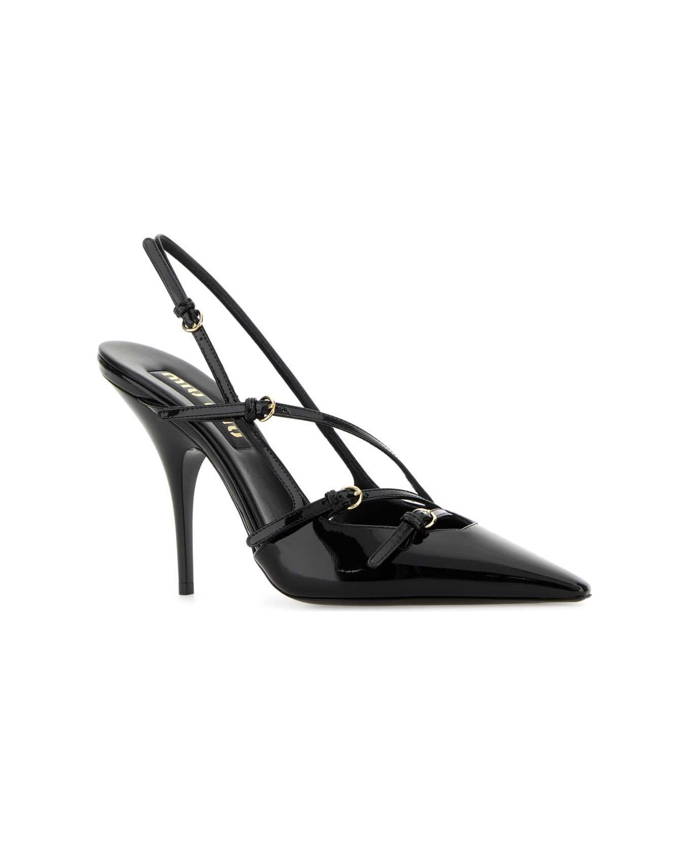 Black Leather Pumps - 2