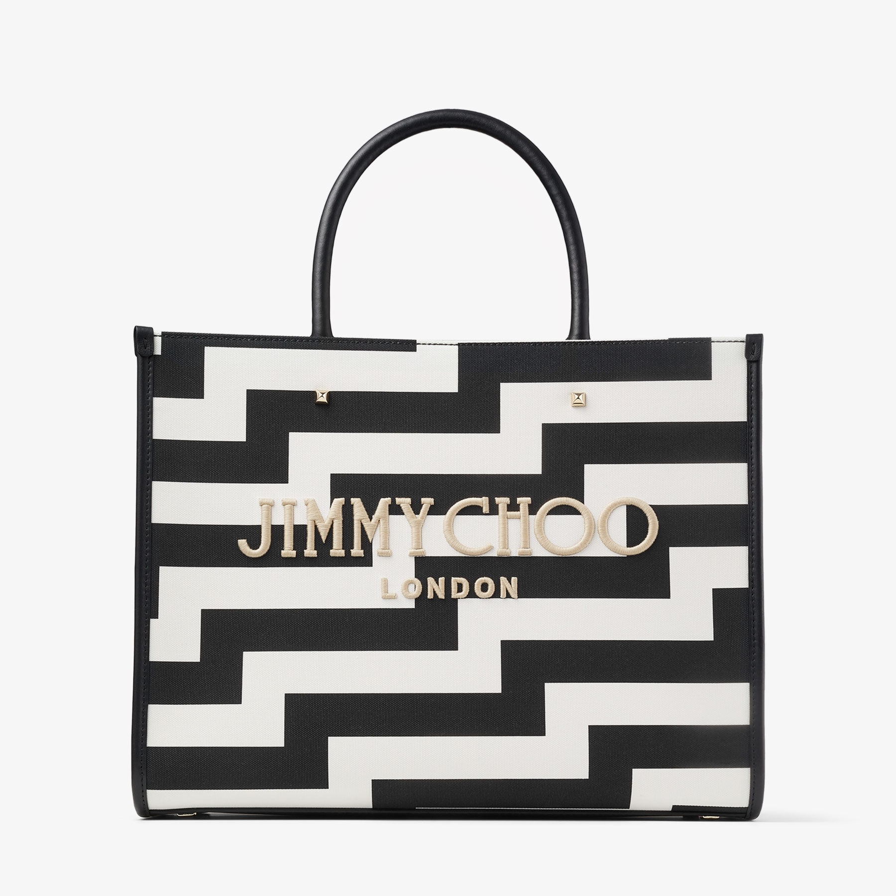 Avenue M Tote
Black and White Avenue Print Canvas Tote Bag with Embroidered Logo - 1