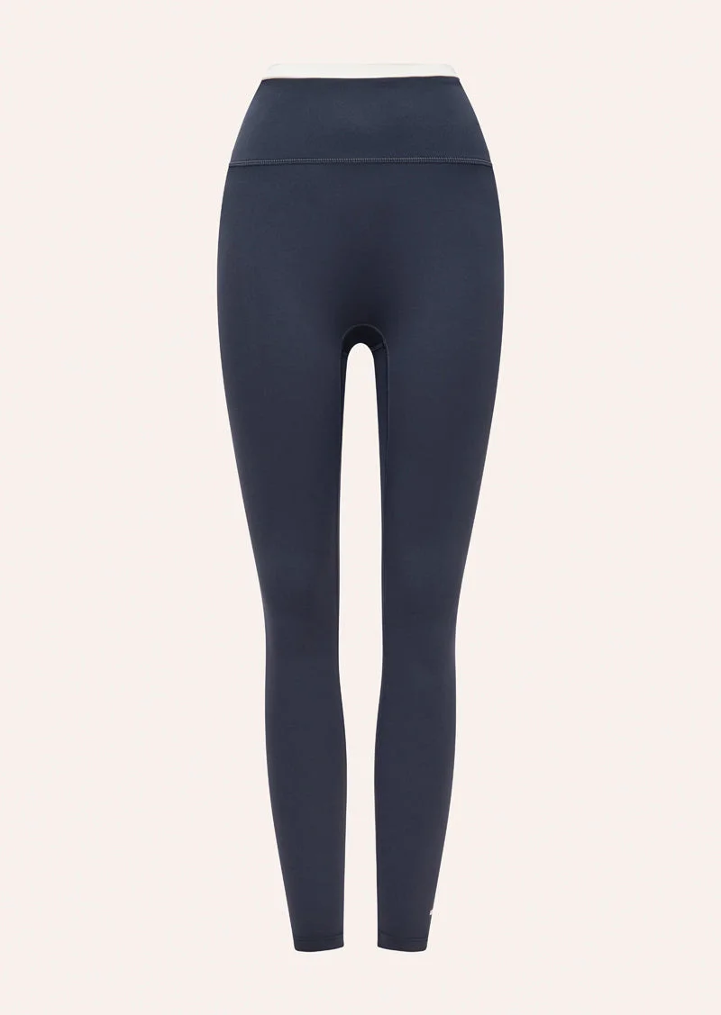 REFLECT FULL LENGTH LEGGING IN MARINE BLUE & WHISPER WHITE - 1