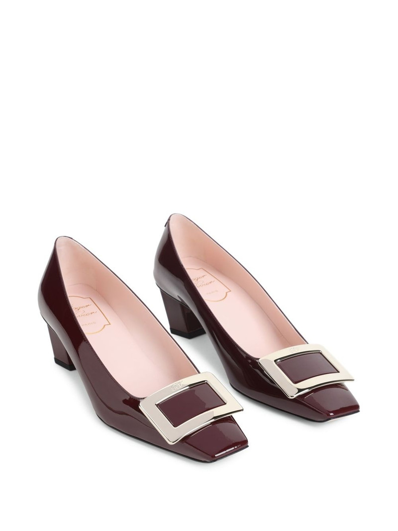 Roger Vivier 45mm Belle buckle-embellished block-heel pumps outlook