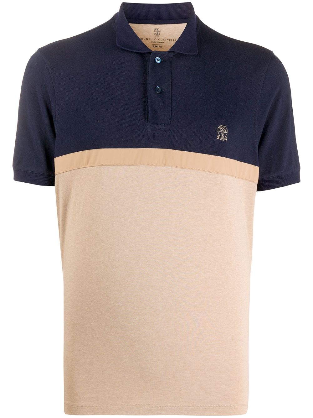 colour-block polo shirt - 1