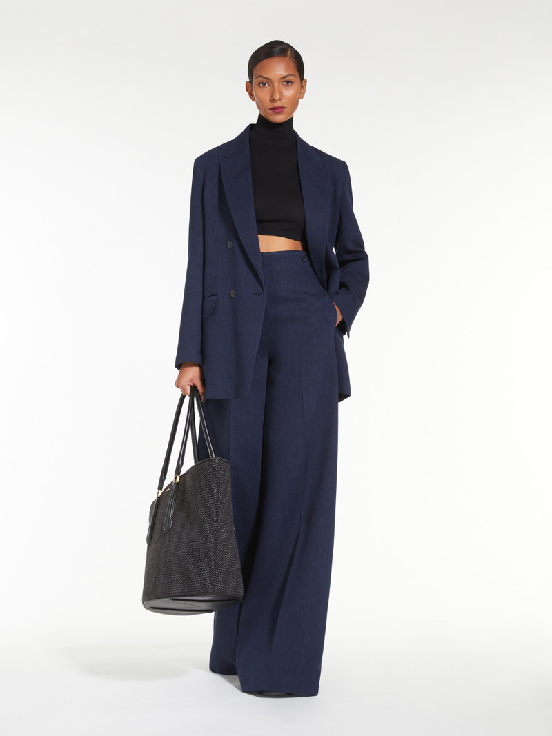 Max Mara FILANTE Linen and cotton double-breasted jacket outlook