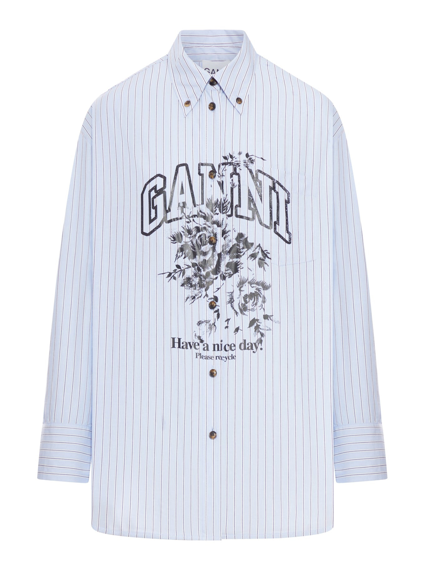 STRIPED COTTON SHIRT WITH PRINT - 2