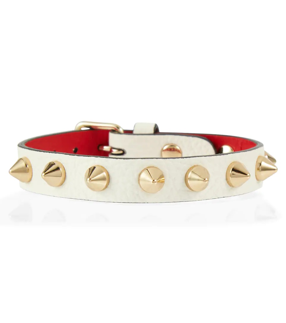 Loubilink embellished leather bracelet - 1