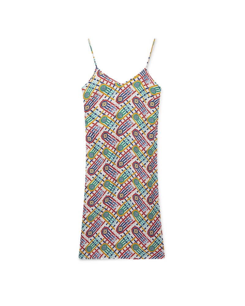 Tennis Monogram Silk Slip Dress | Casablanca Paris 1