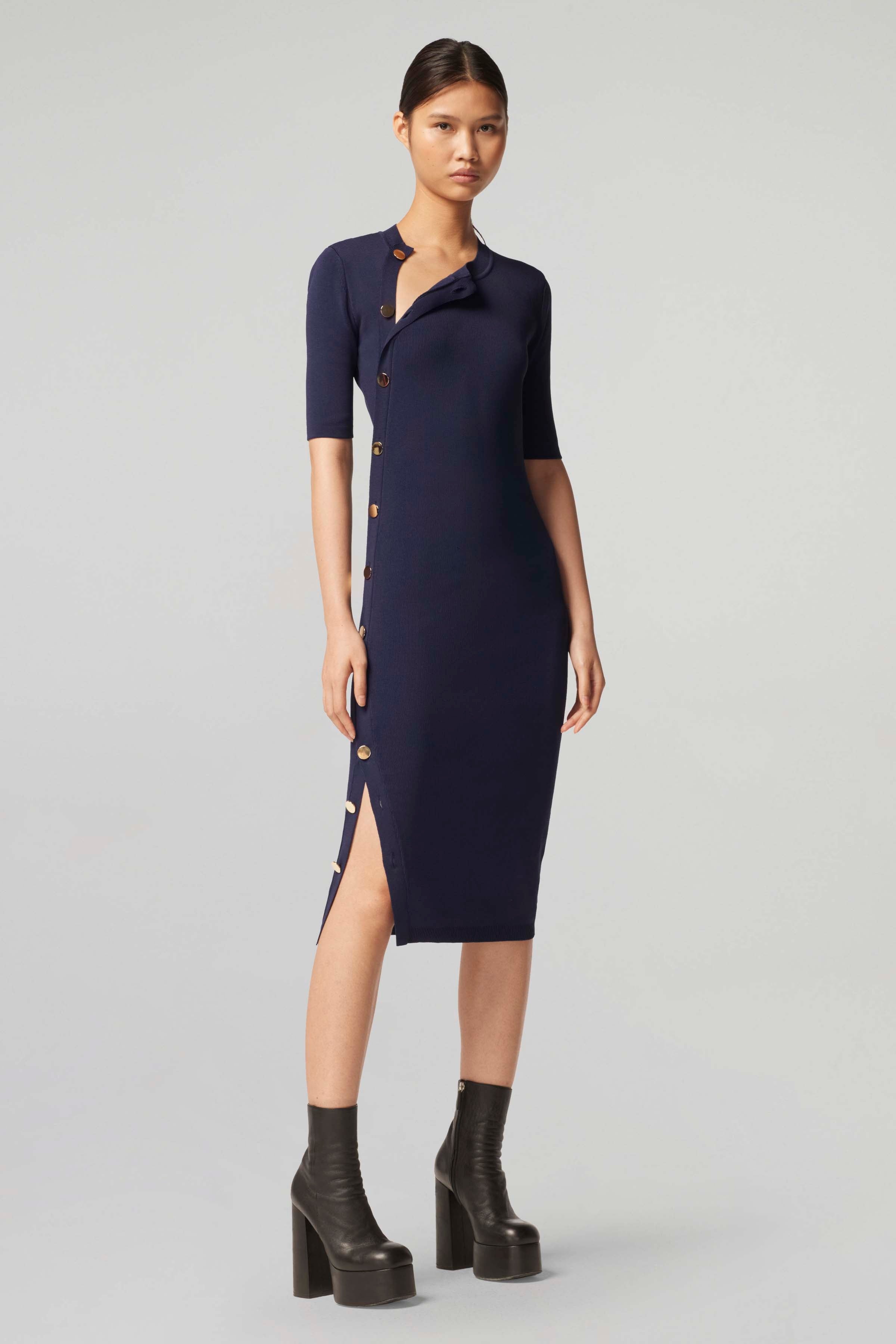 【Altuzarra】 Minamotoリブニットミディドレス Altuzarra 'MINAMOTO' KNIT DRESS | REVERSIBLE
