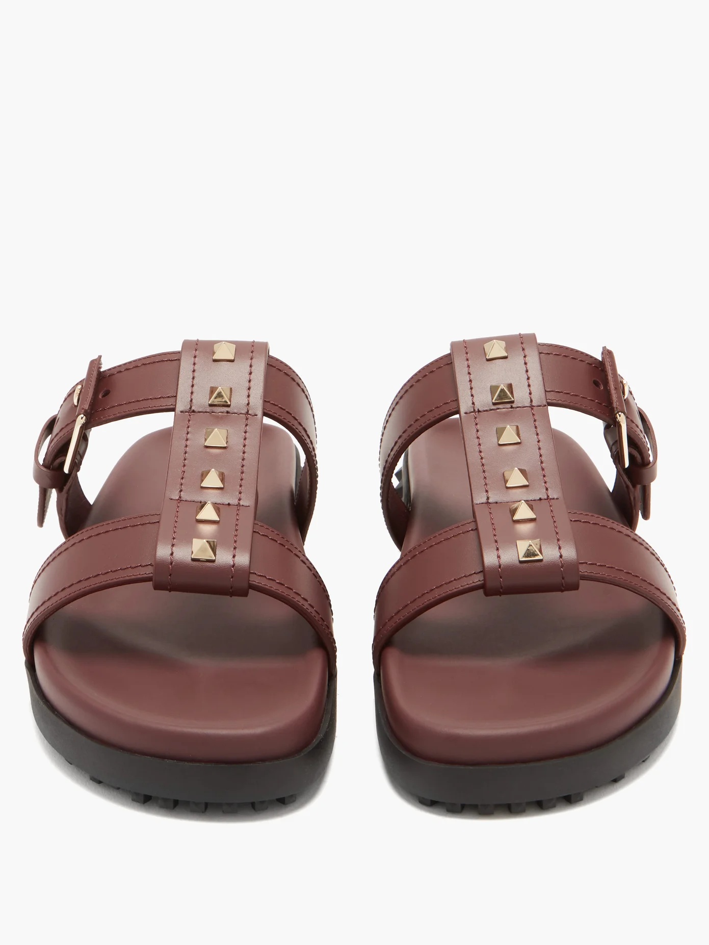 Rockstud-embellished leather sandals - 5