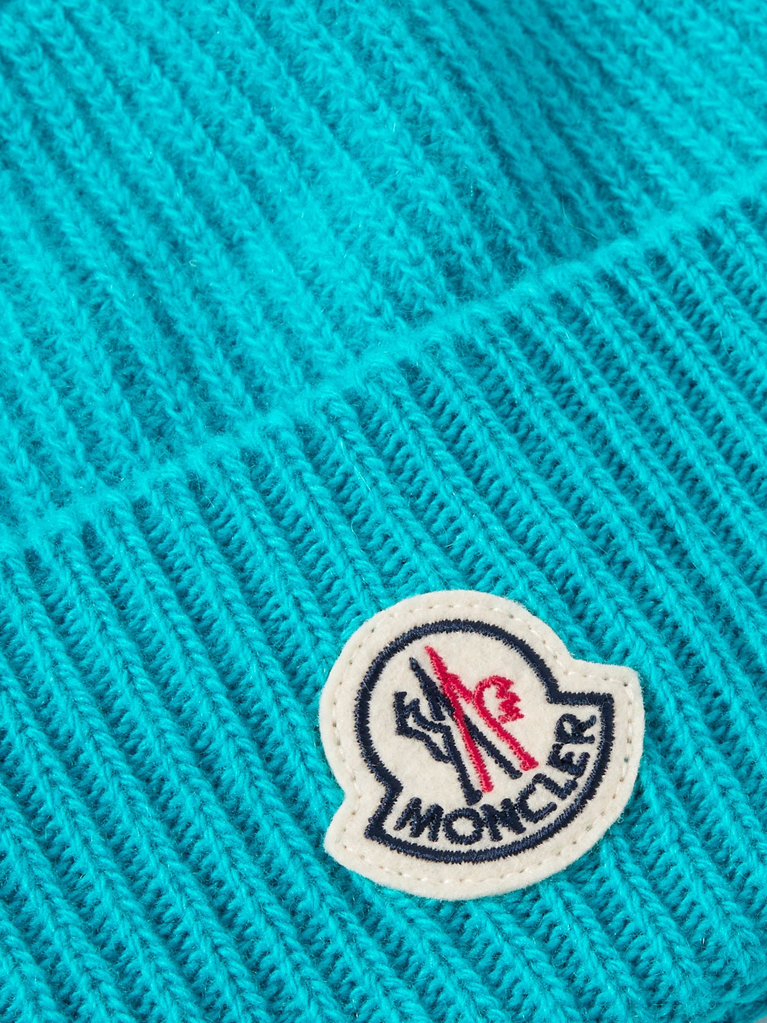 Appliquéd Ribbed Virgin Wool and Cashmere-Blend Beanie Blue - 4