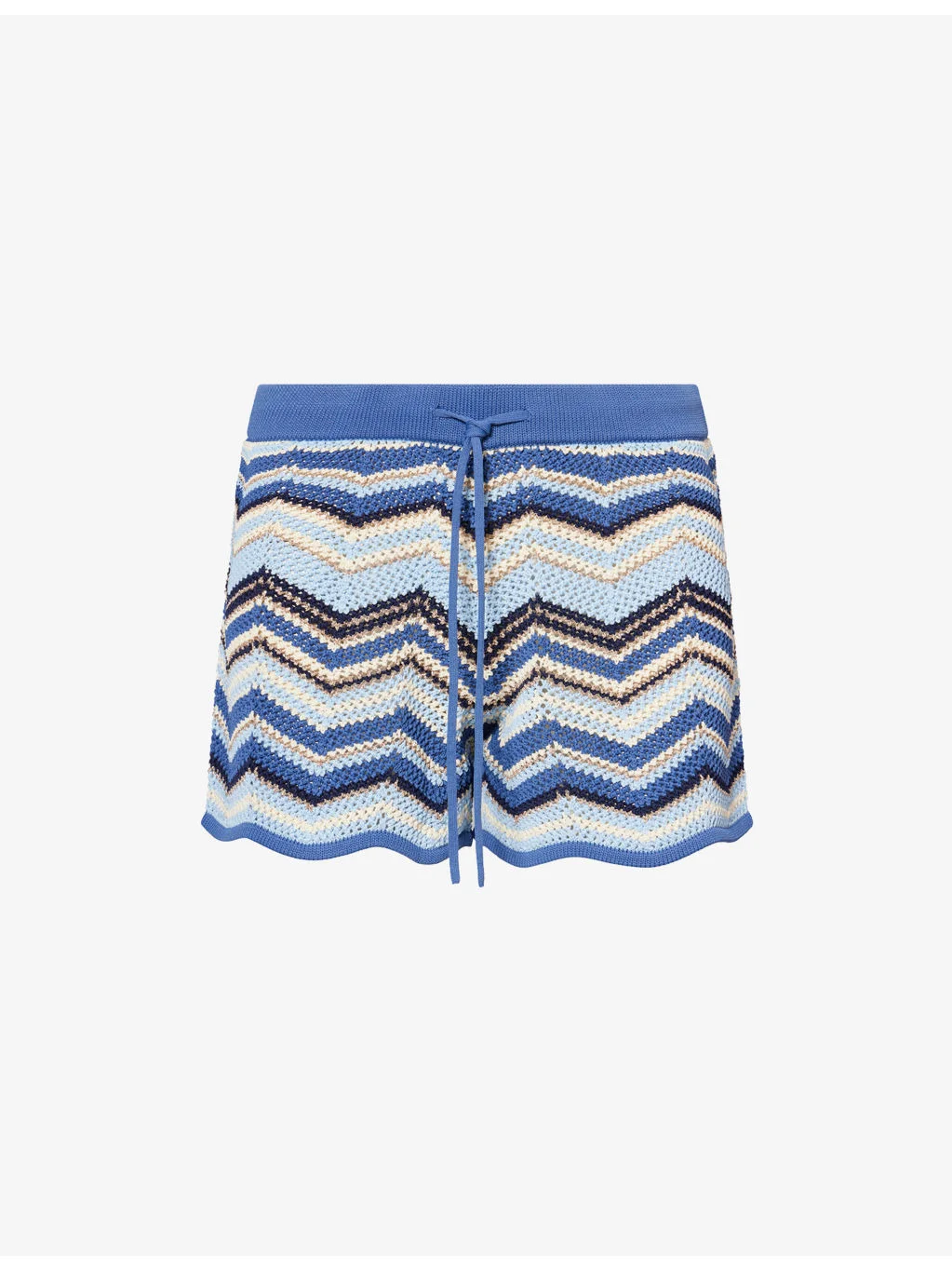 Solene Chevron-Stripe Knitted Shorts - 1