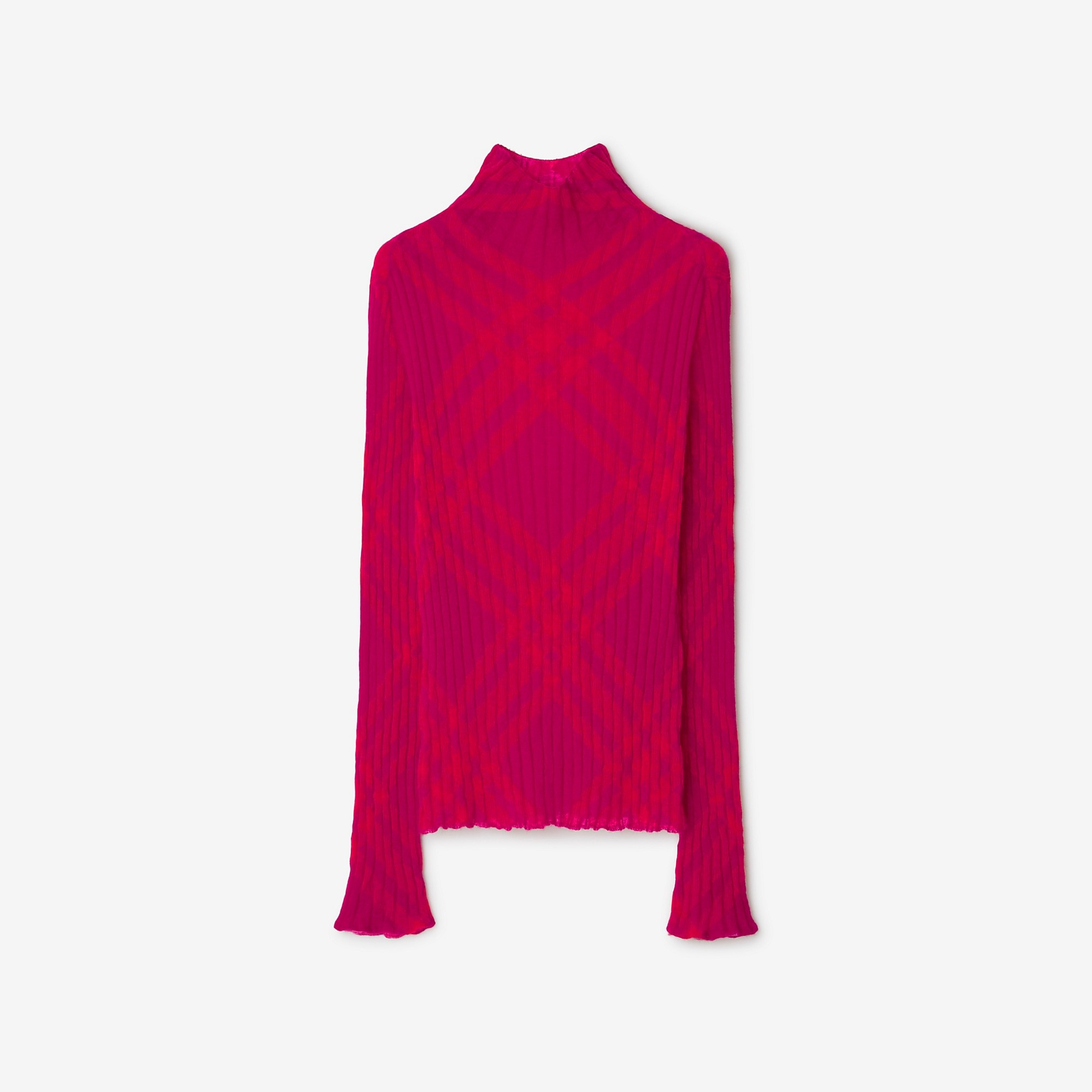 Check Mohair Blend Turtleneck Sweater - 1