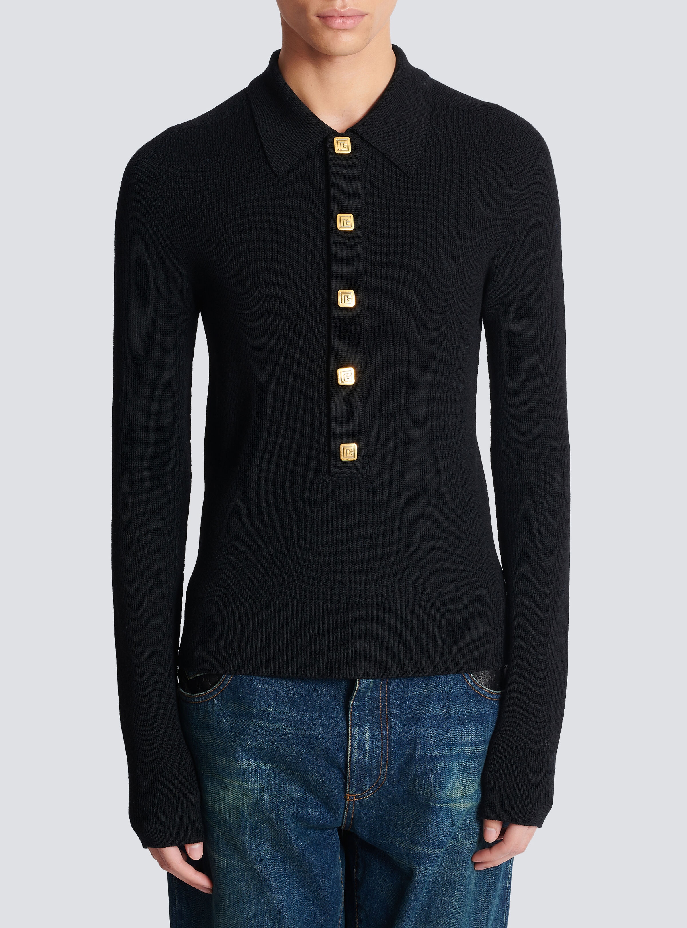 Wool PB buttoned polo shirt - 5