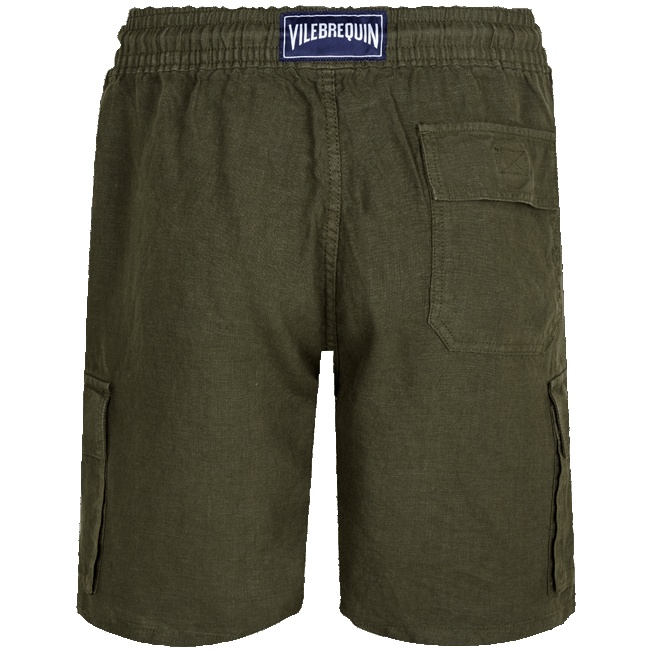 Men Linen Bermuda Shorts cargo pockets - 2