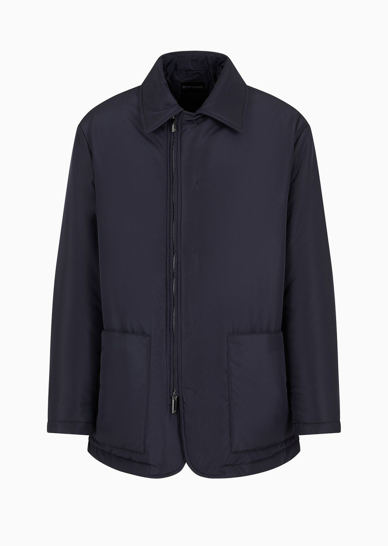 Water-repellent nylon jacket with side slits 1
