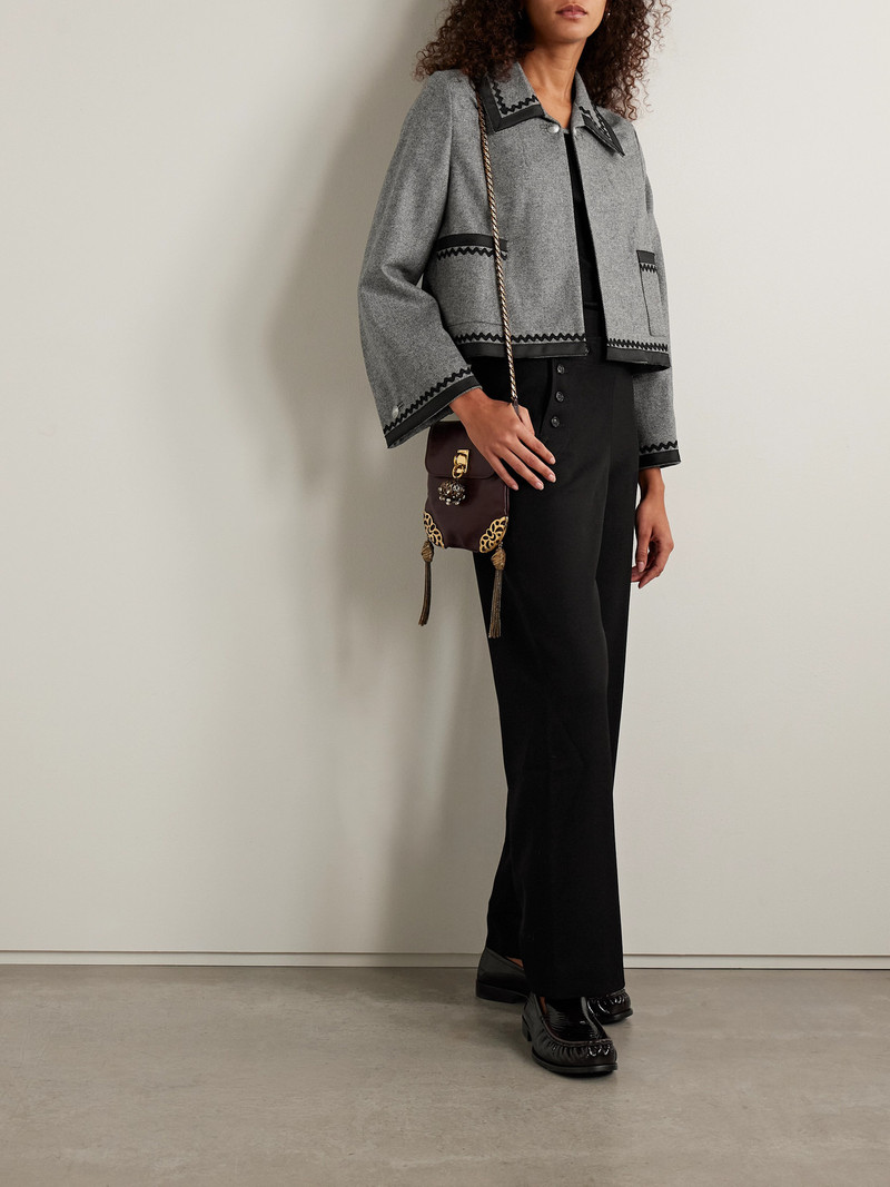 BODE Dovecote Cropped Cotton Twill-trimmed Wool-twill Jacket outlook