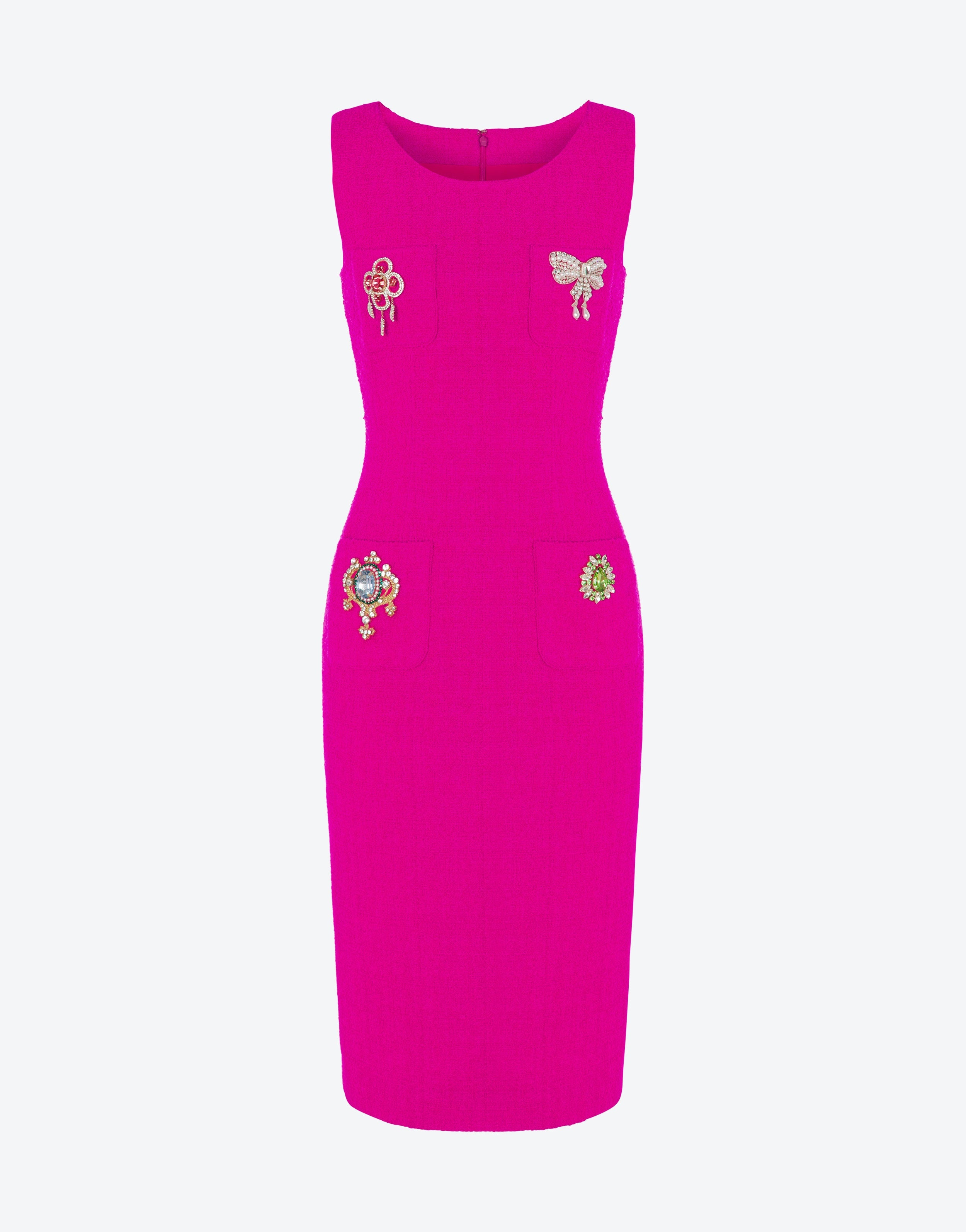 JEWEL DETAILS BOUCLÉ DRESS - 1
