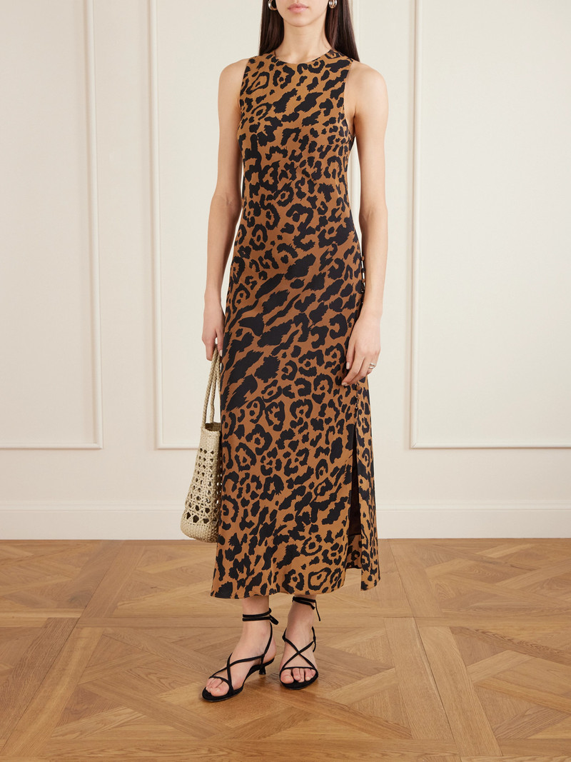 ALIX OF BOHEMIA Adelaide Leopard-print Silk Crepe De Chine Midi Dress outlook