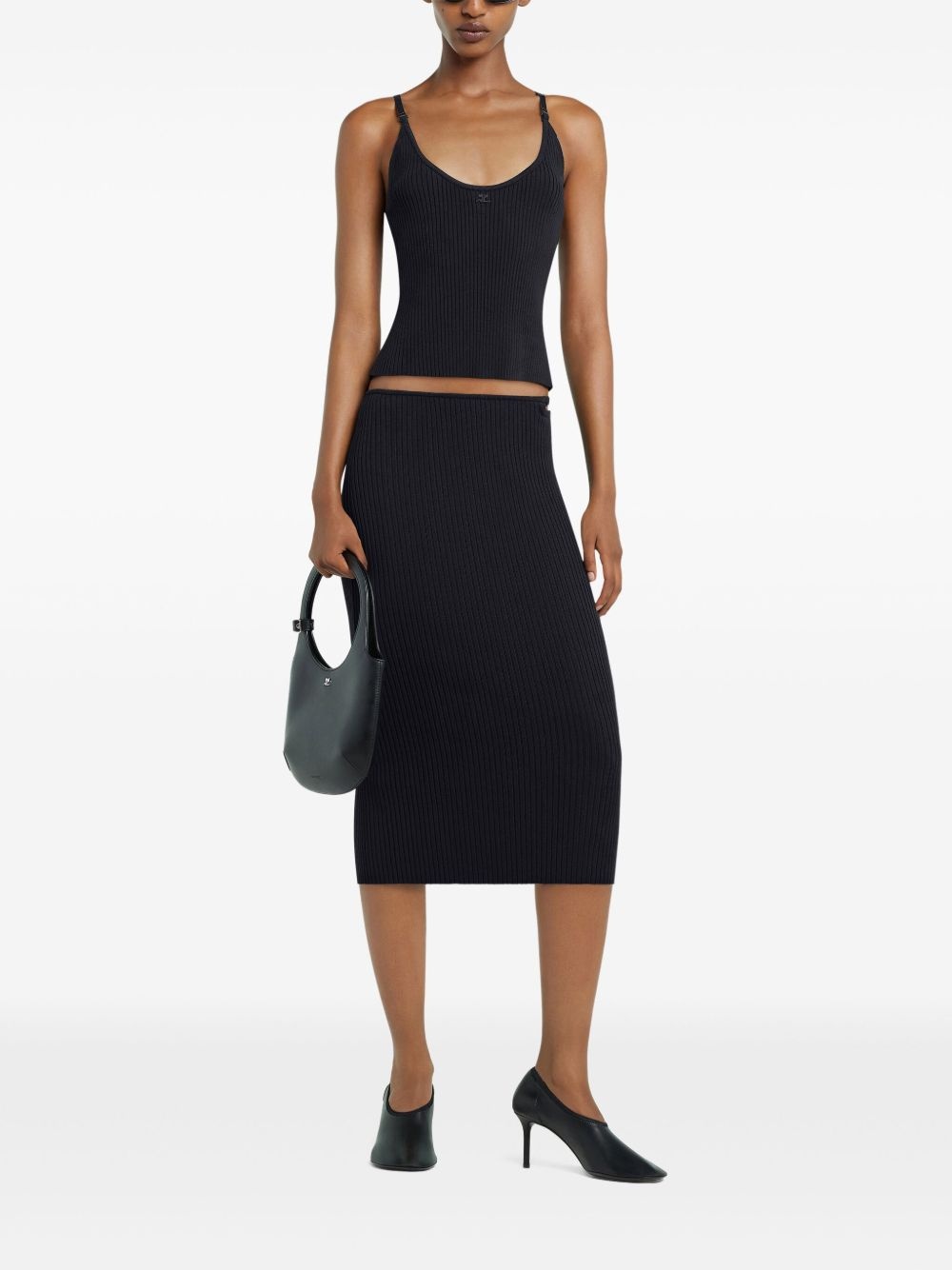ribbed-knit midi skirt - 2