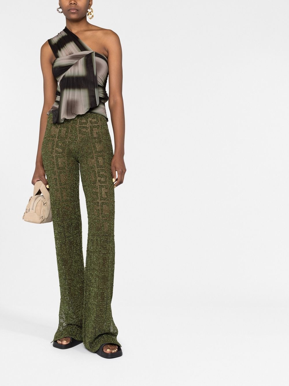 logo-print high waist trousers - 2