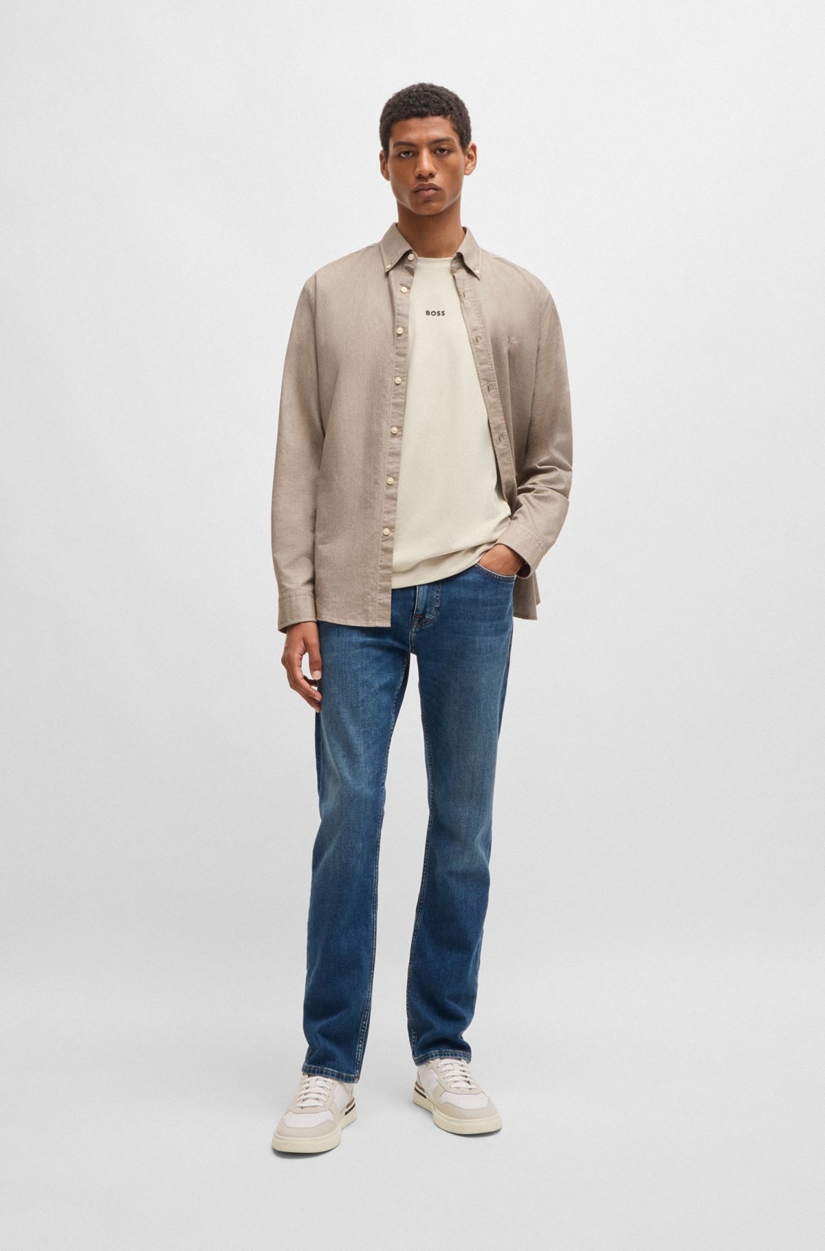 DELAWARE SLIM-FIT JEANS IN BLUE COMFORT-STRETCH DENIM - 3