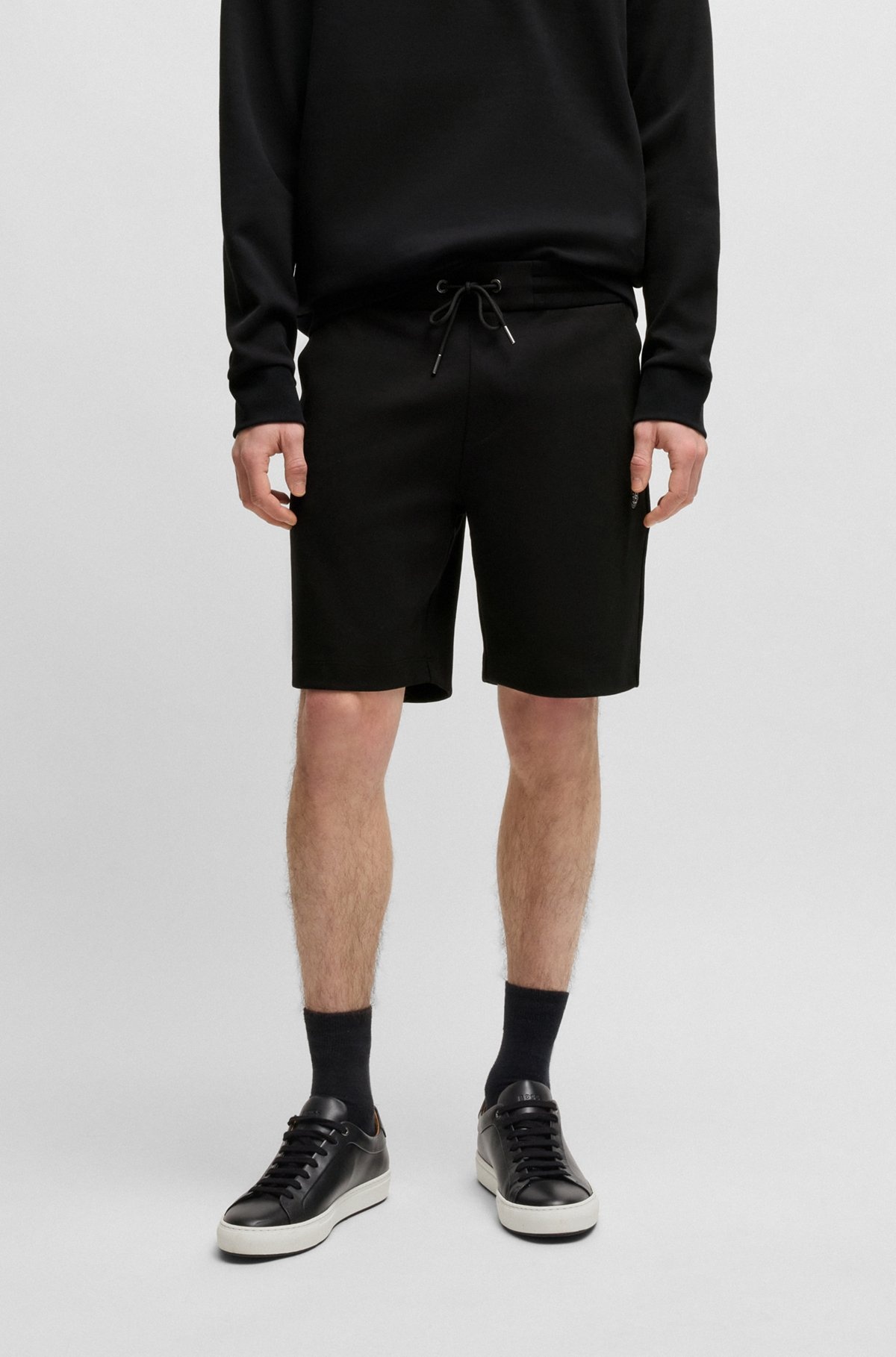 SHORTS WITH METALLIC DOUBLE B MONOGRAM - 2