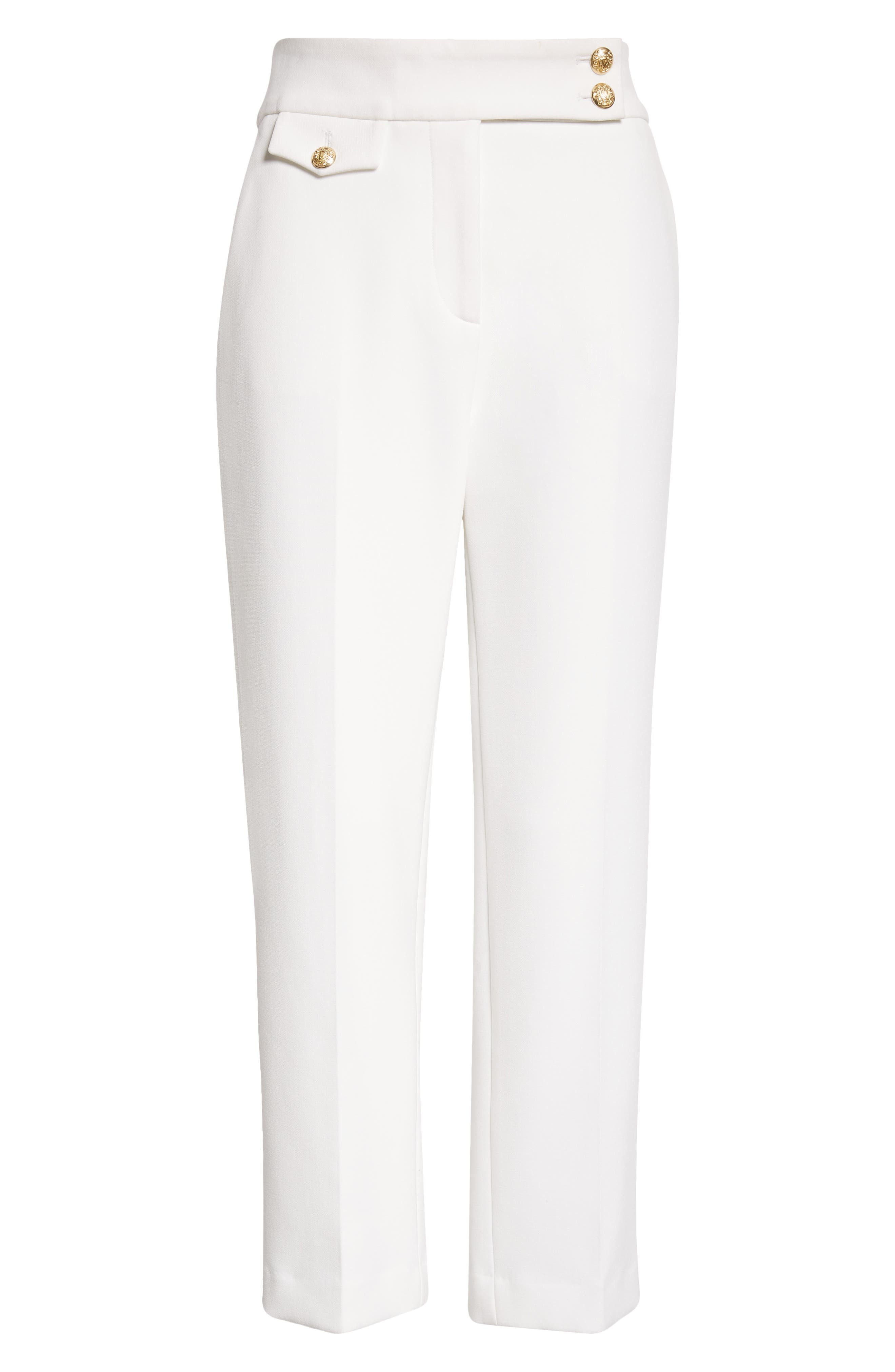 Veronica Beard Renzo Crop Pants in Off White/Gold at Nordstrom - 6