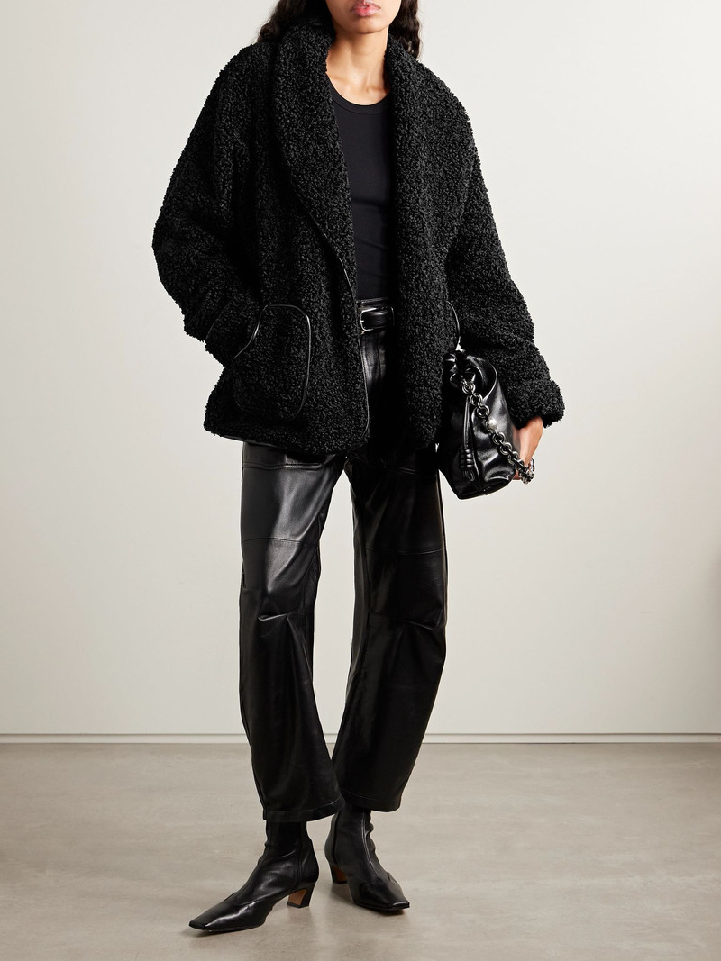 SIMKHAI Kima belted fleece jacket Black outlook