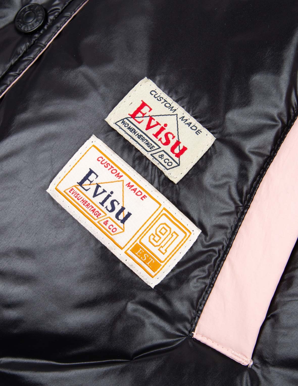Kamon Embroidered Color Blocking Down Jacket - 11