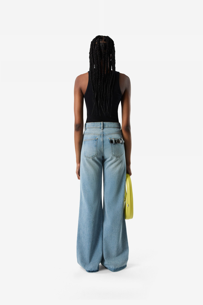 Wide Leg Denim Pants 4