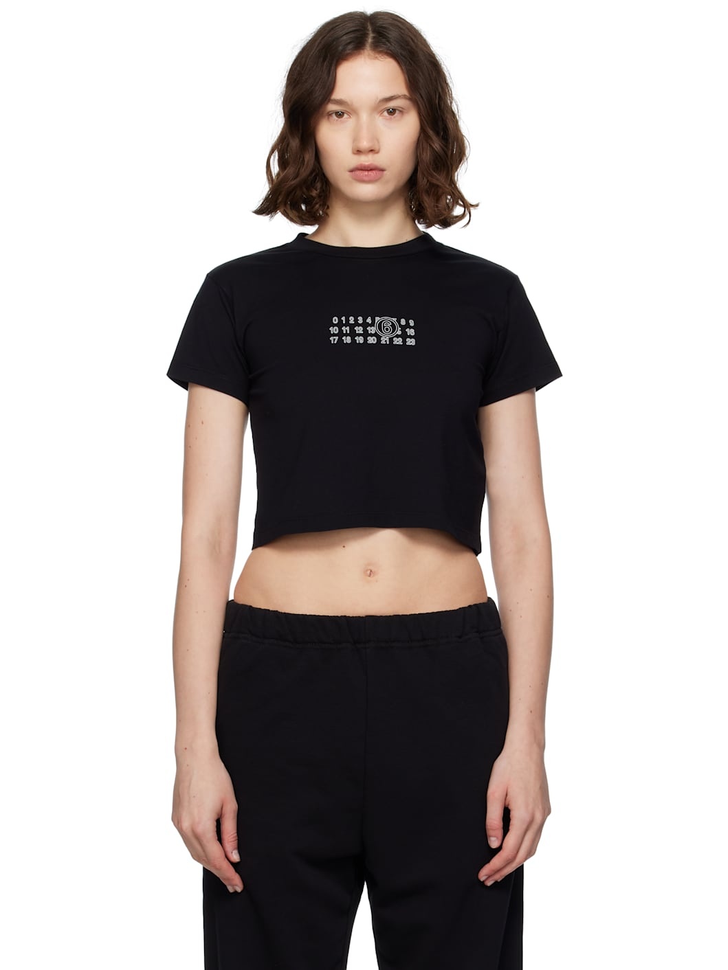 Black Cropped T-shirt - 1