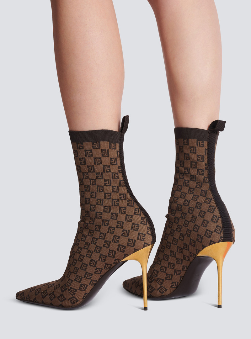Balmain Skye knit ankle boots outlook