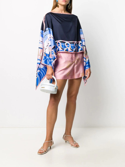 EMILIO PUCCI geometric print asymmetric sleeves top outlook