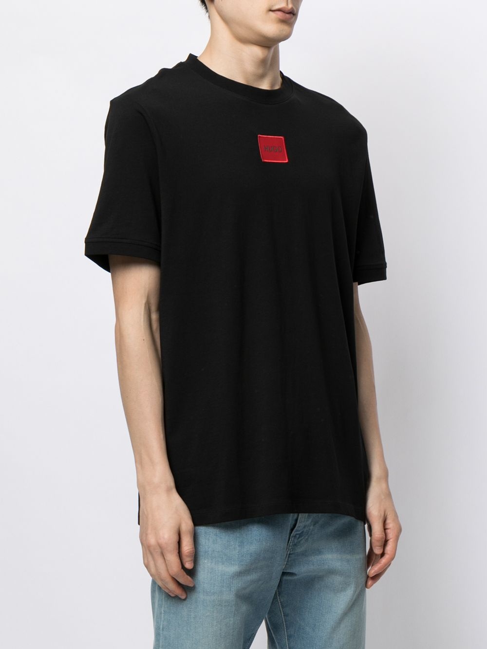 logo-patch cotton T-shirt - 3
