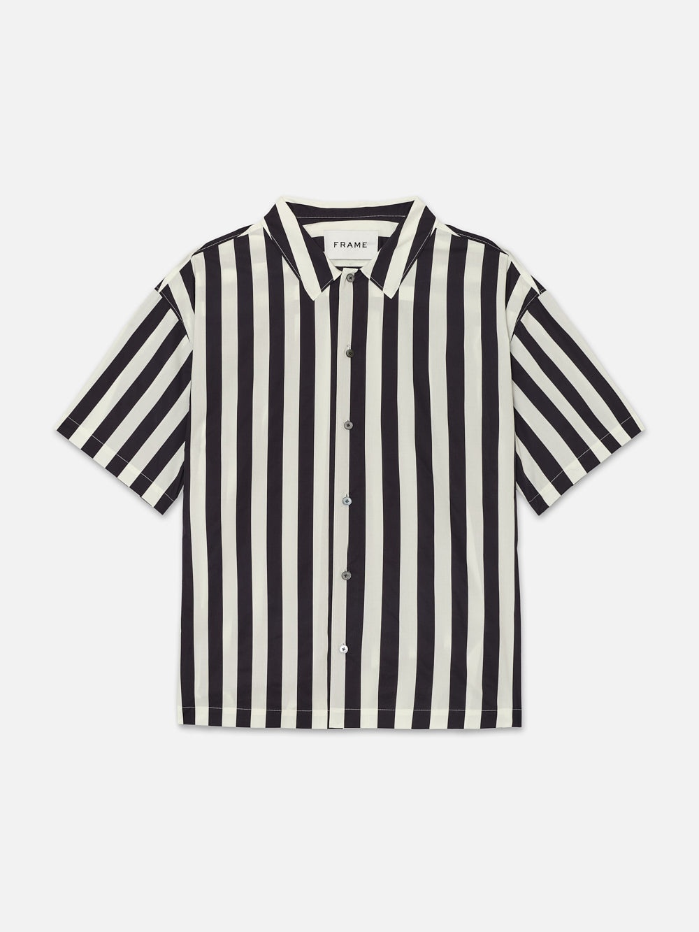 Camp Collar Shirt in Navy Stripe - 1