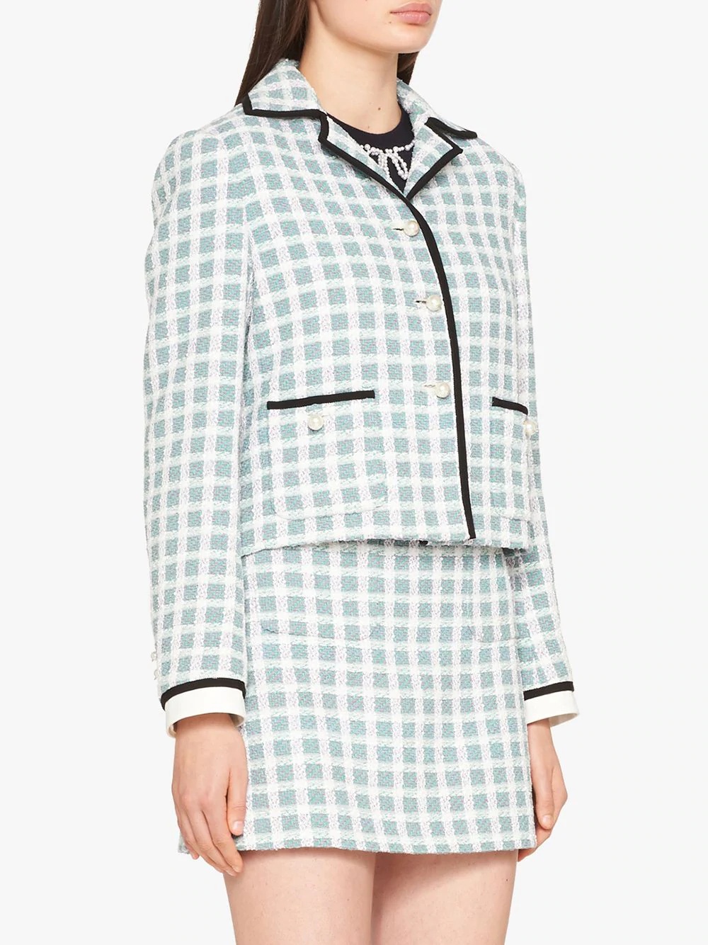 checked tweed jacket - 3