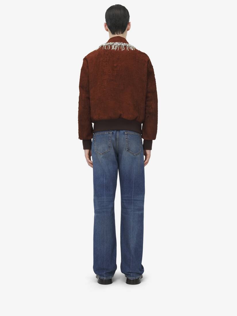 Raw Suede Bomber Jacket - 5