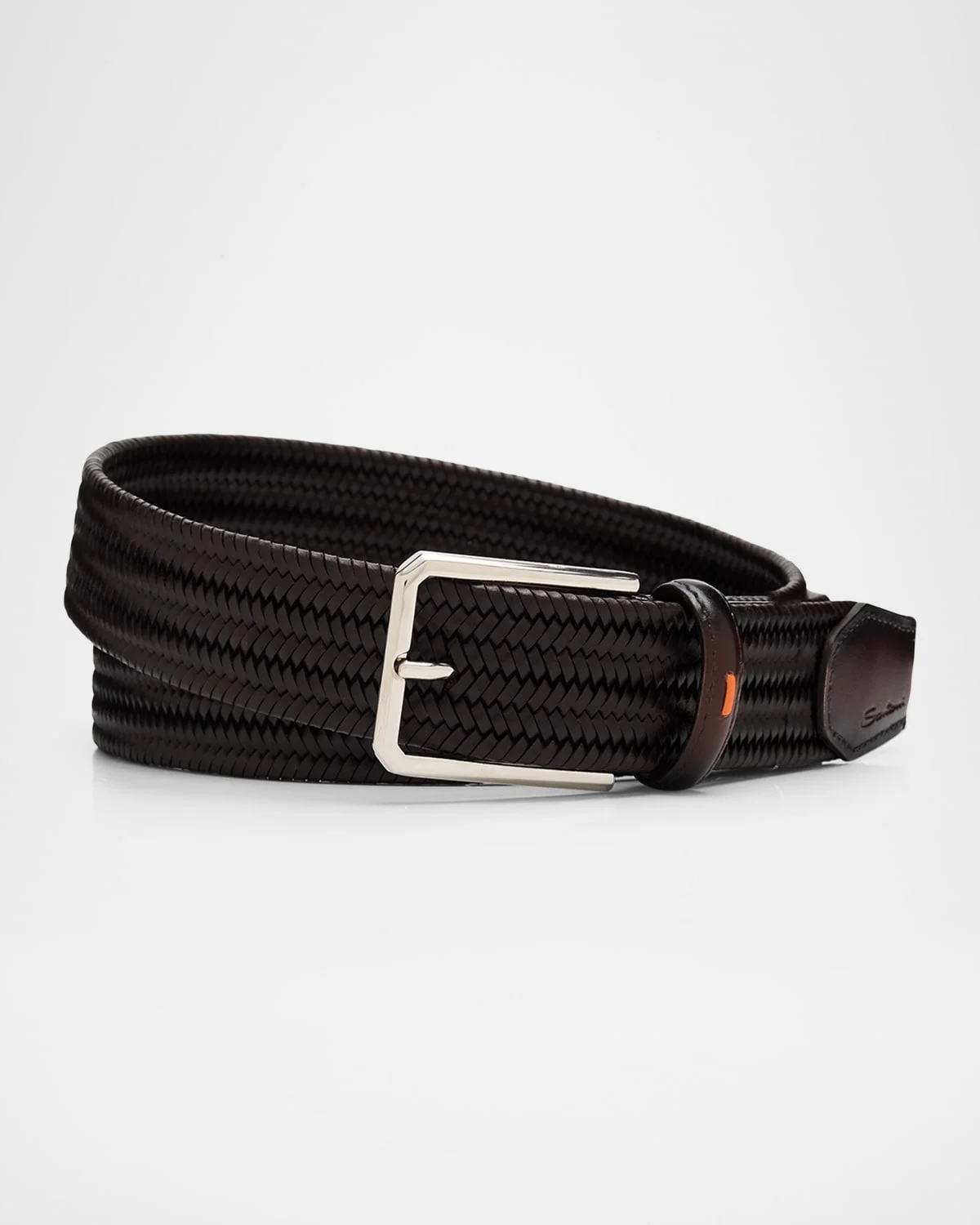Men's Woven Leather Belt - 1
