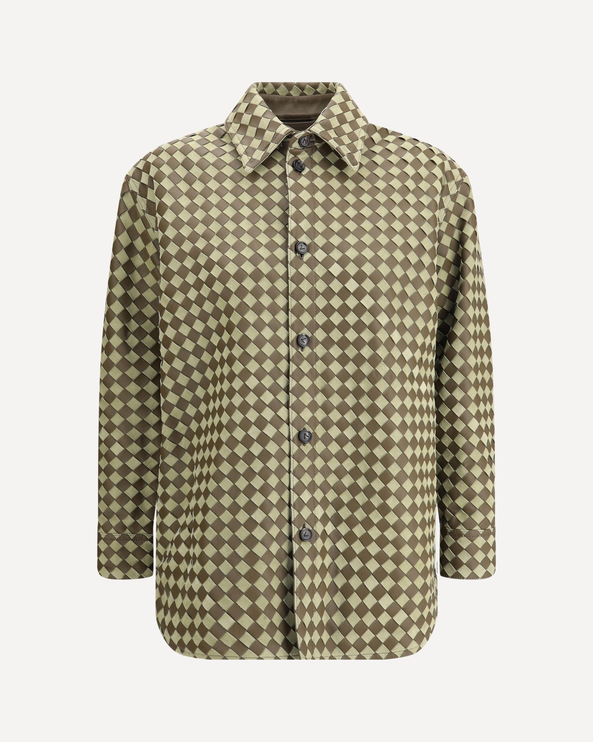 Woven leather shirt Jacket - 1