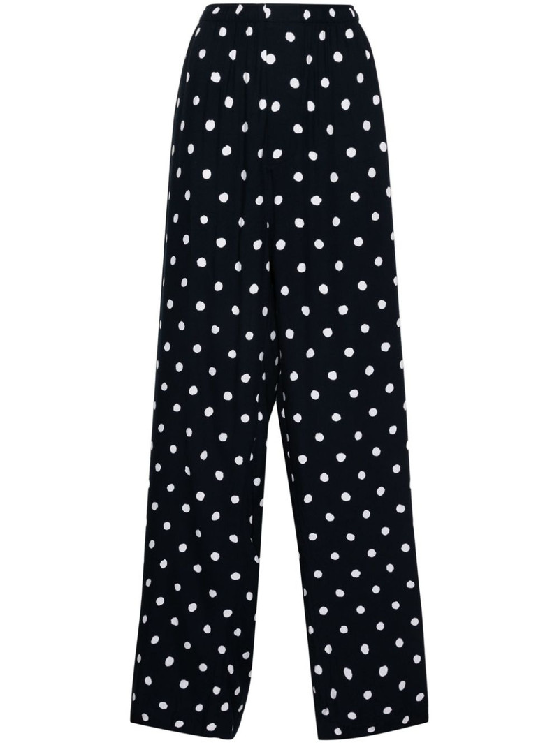 polka-dot straight-leg trousers 1